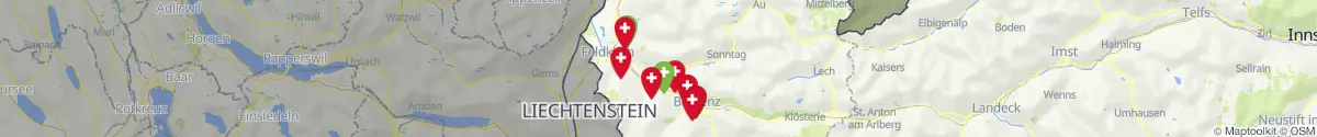 Map view for Pharmacies emergency services nearby Bludesch (Bludenz, Vorarlberg)